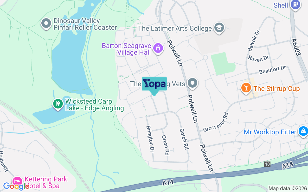 Map showing the location of NN15 6UU