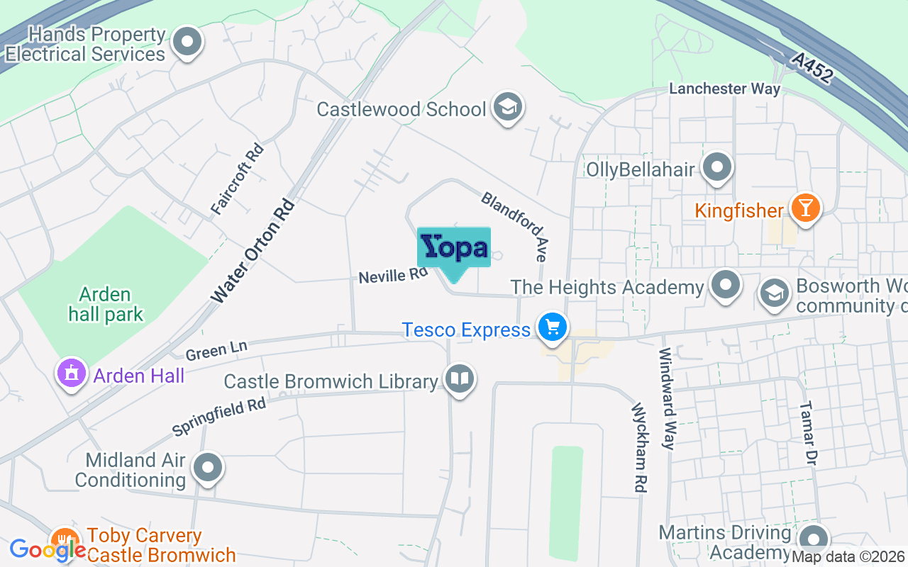 Map showing the location of B36 9HY