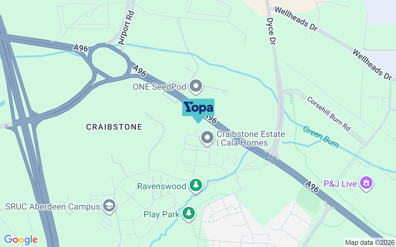 Map showing the location of AB21 9SG