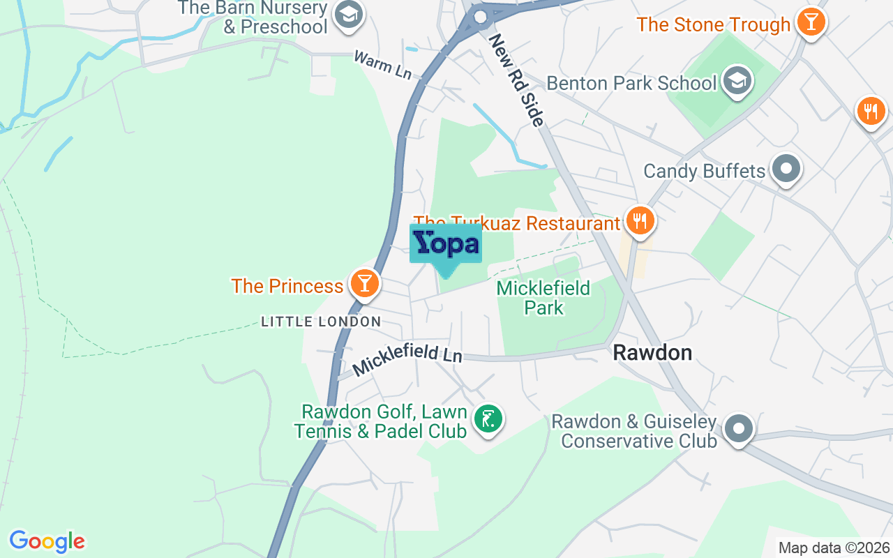Map showing the location of LS19 6BU