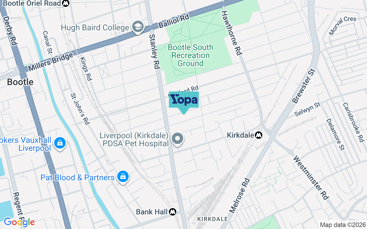 Map showing the location of L20 2EN