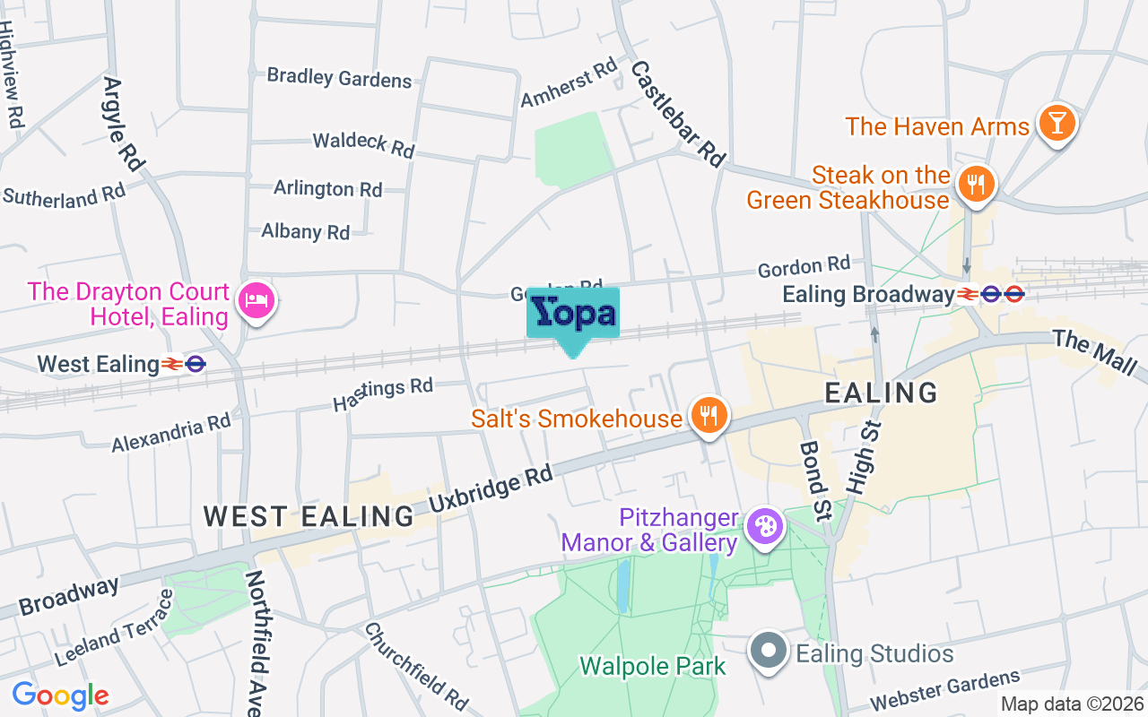 Map showing the location of W5 2SY