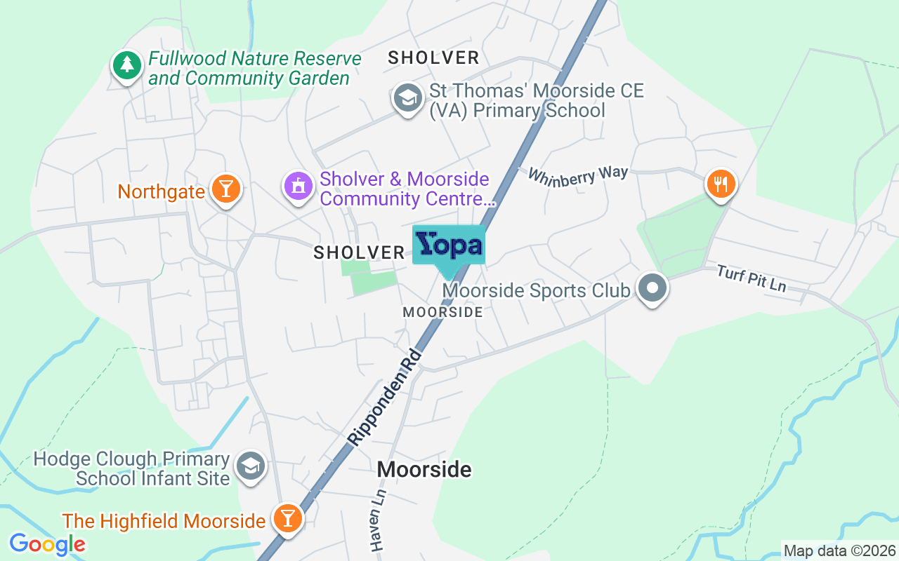 Map showing the location of OL1 4SG