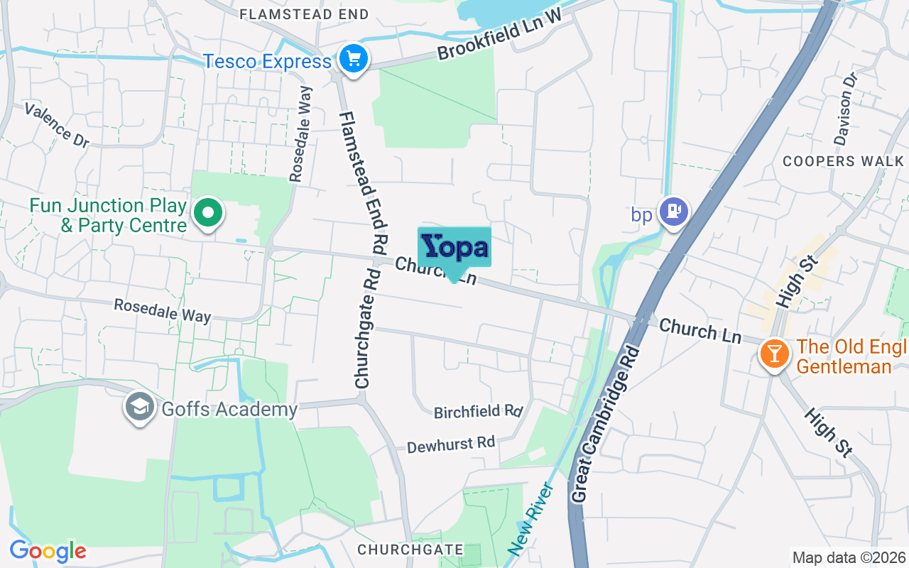Map showing the location of EN8 0EA