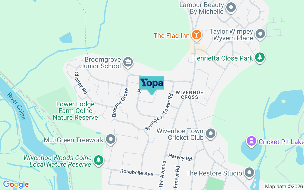 Map showing the location of CO7 9QA