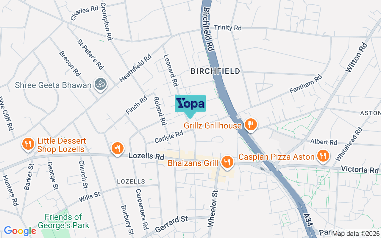 Map showing the location of B19 1LA