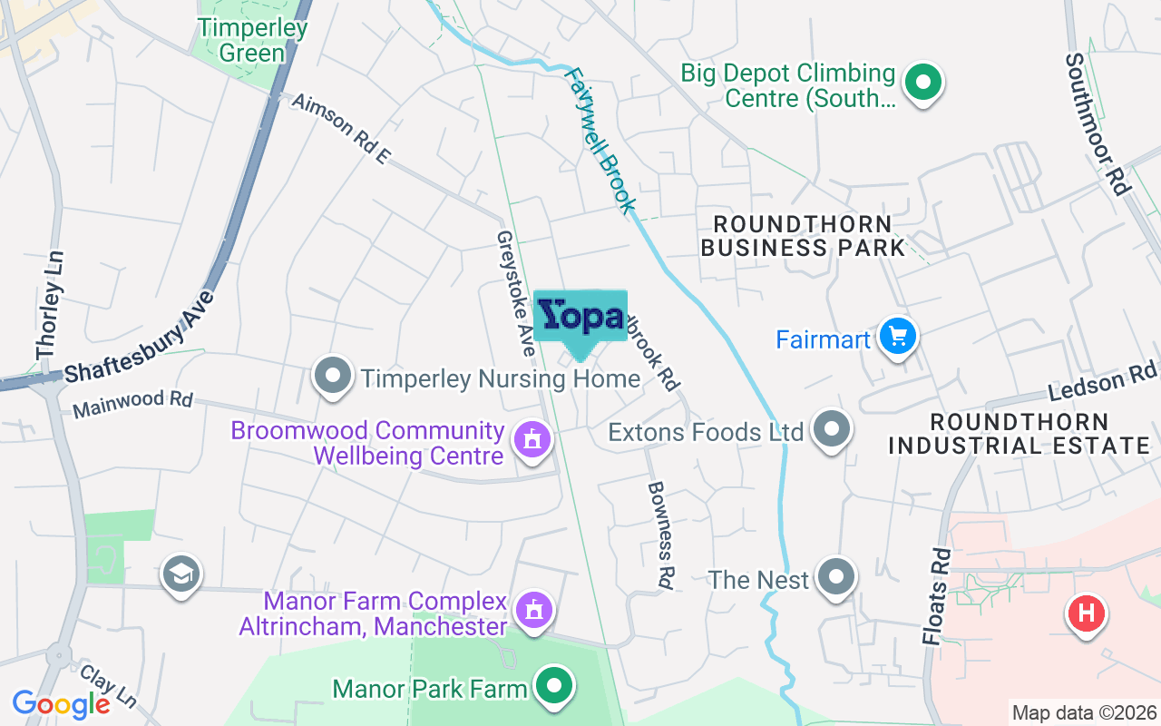 Map showing the location of WA15 7EH