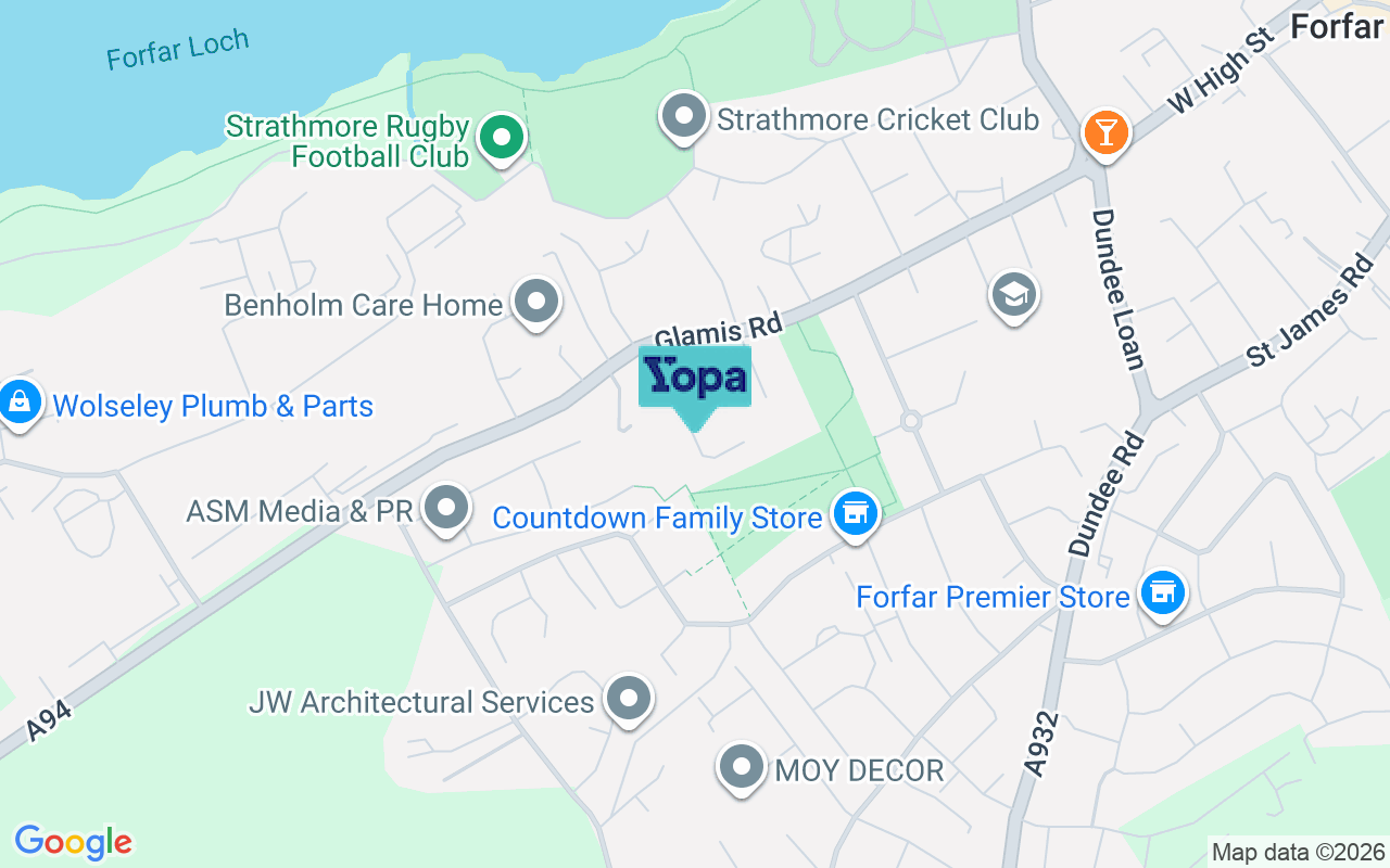 Map showing the location of DD8 1DQ
