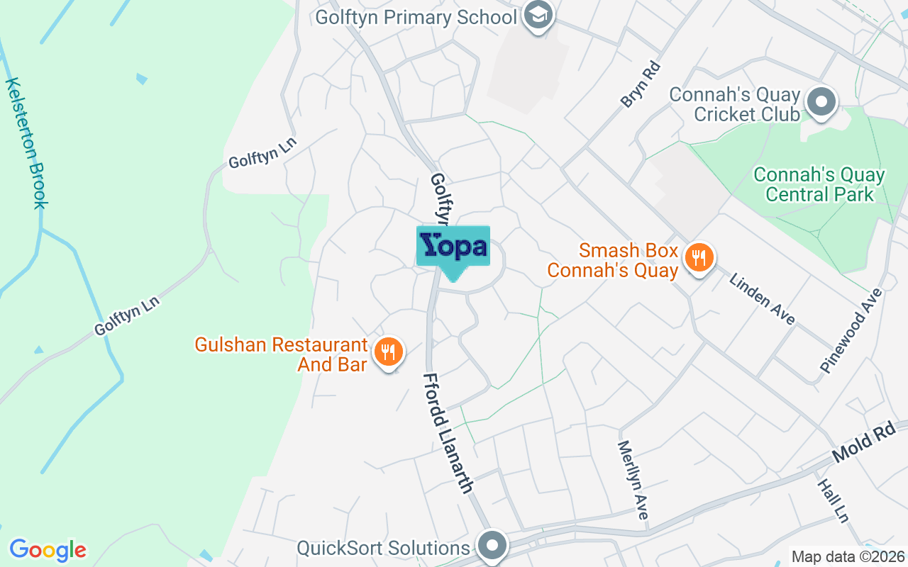 Map showing the location of CH5 4YA