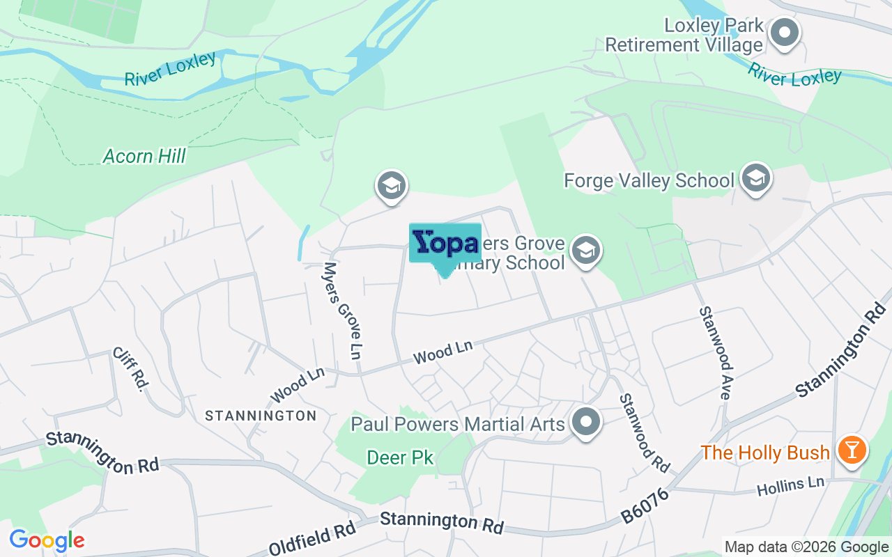 Map showing the location of S6 5LJ