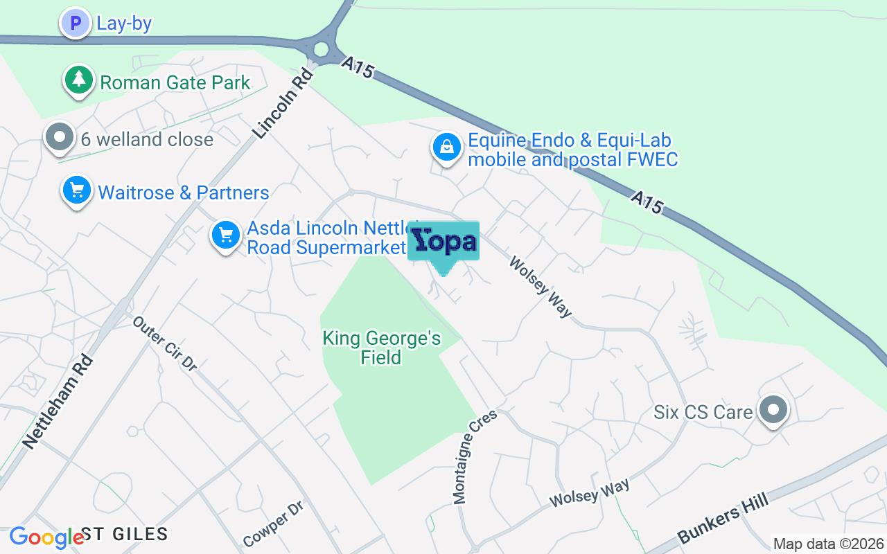 Map showing the location of LN2 4TS