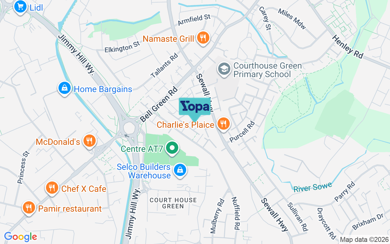 Map showing the location of CV6 7HT
