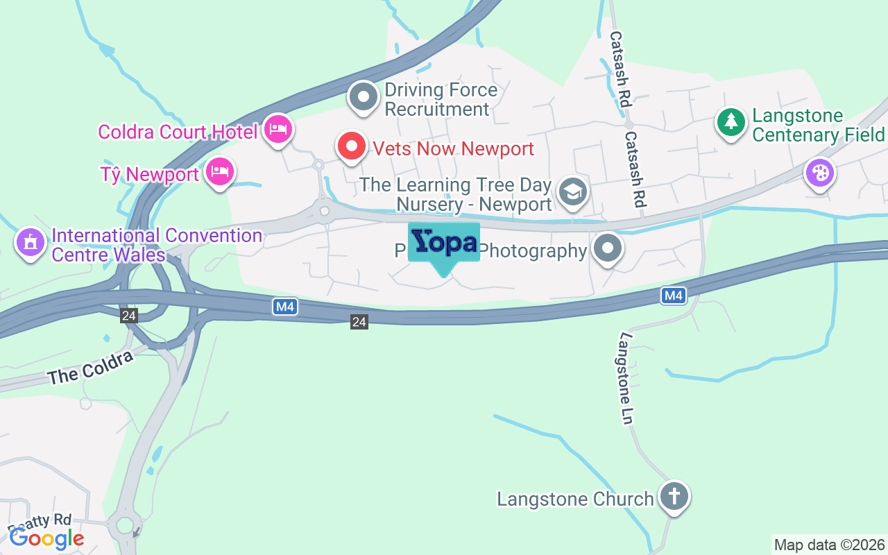 Map showing the location of NP18 2LT