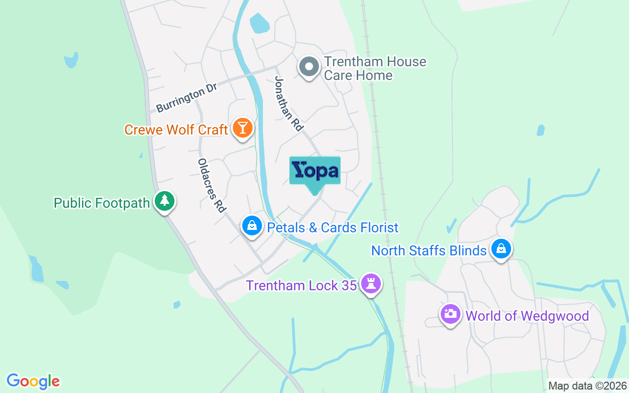 Map showing the location of ST4 8YX