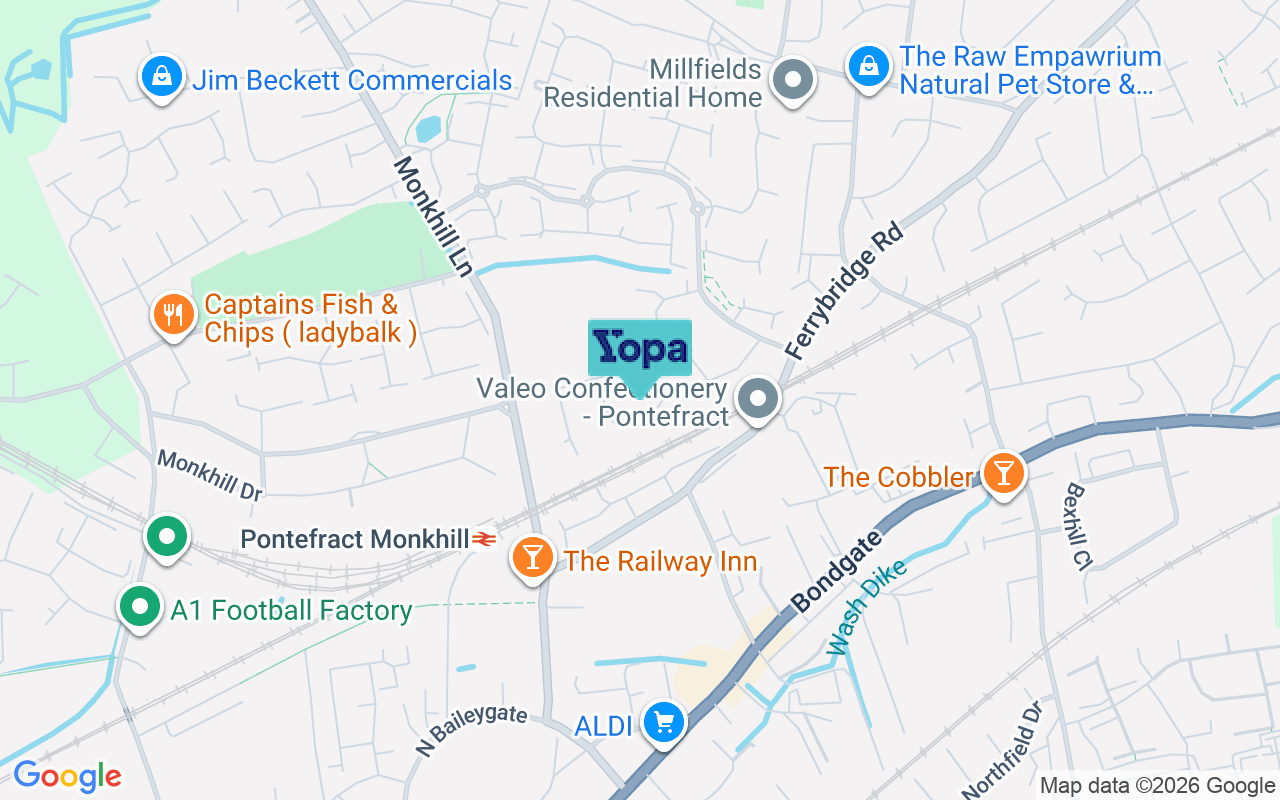 Map showing the location of WF8 2WF