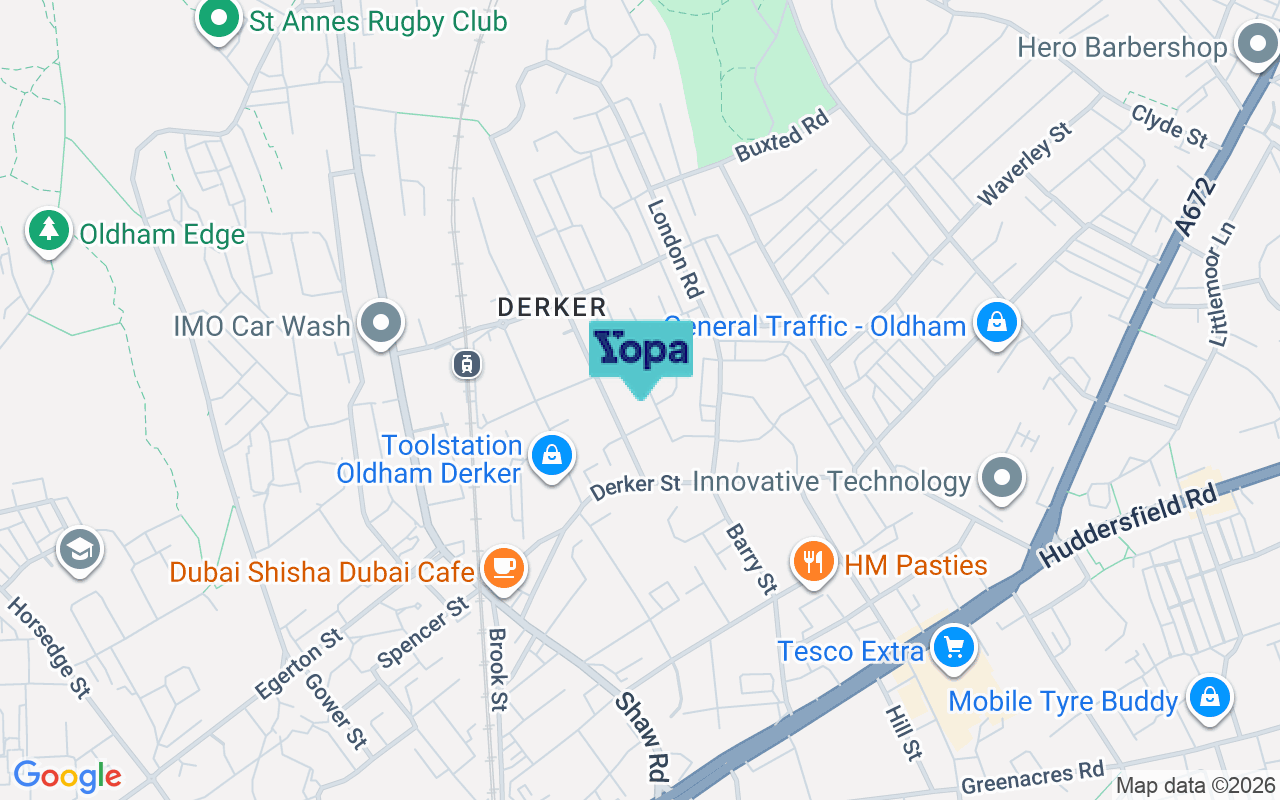 Map showing the location of OL1 4DY