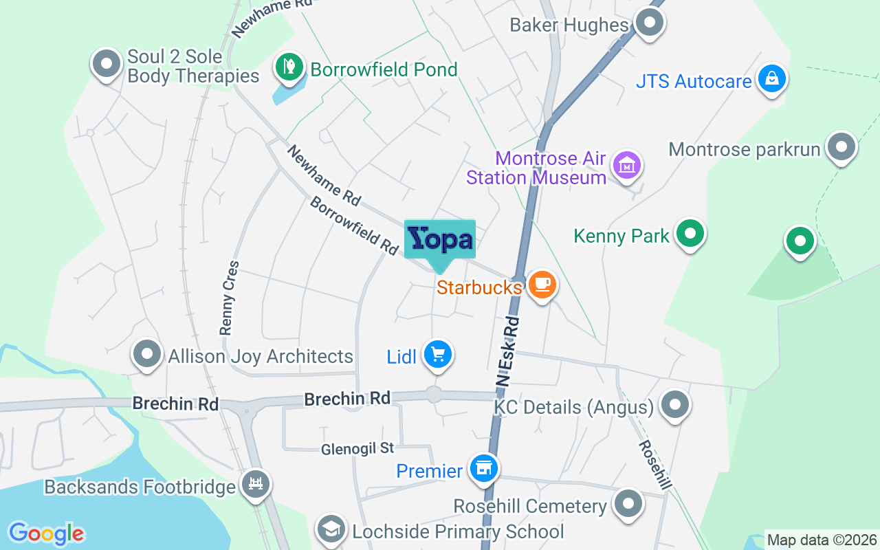 Map showing the location of DD10 9BF