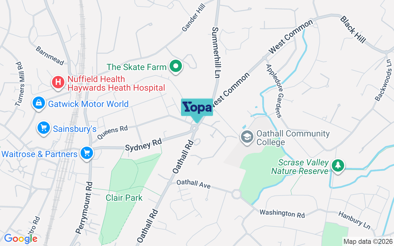 Map showing the location of RH16 2DS