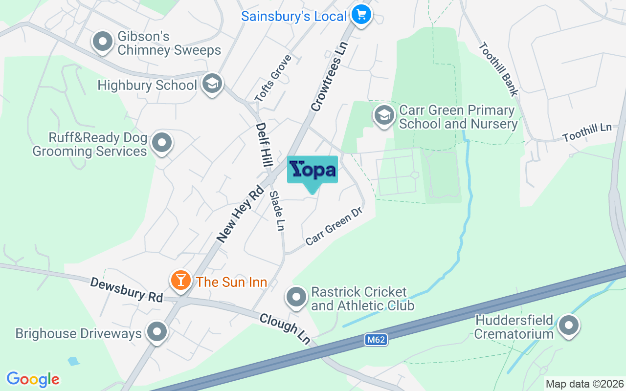 Map showing the location of HD6 3LY