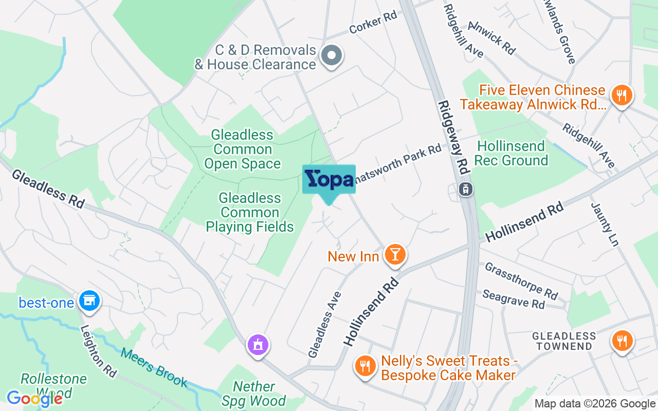 Map showing the location of S12 2WA