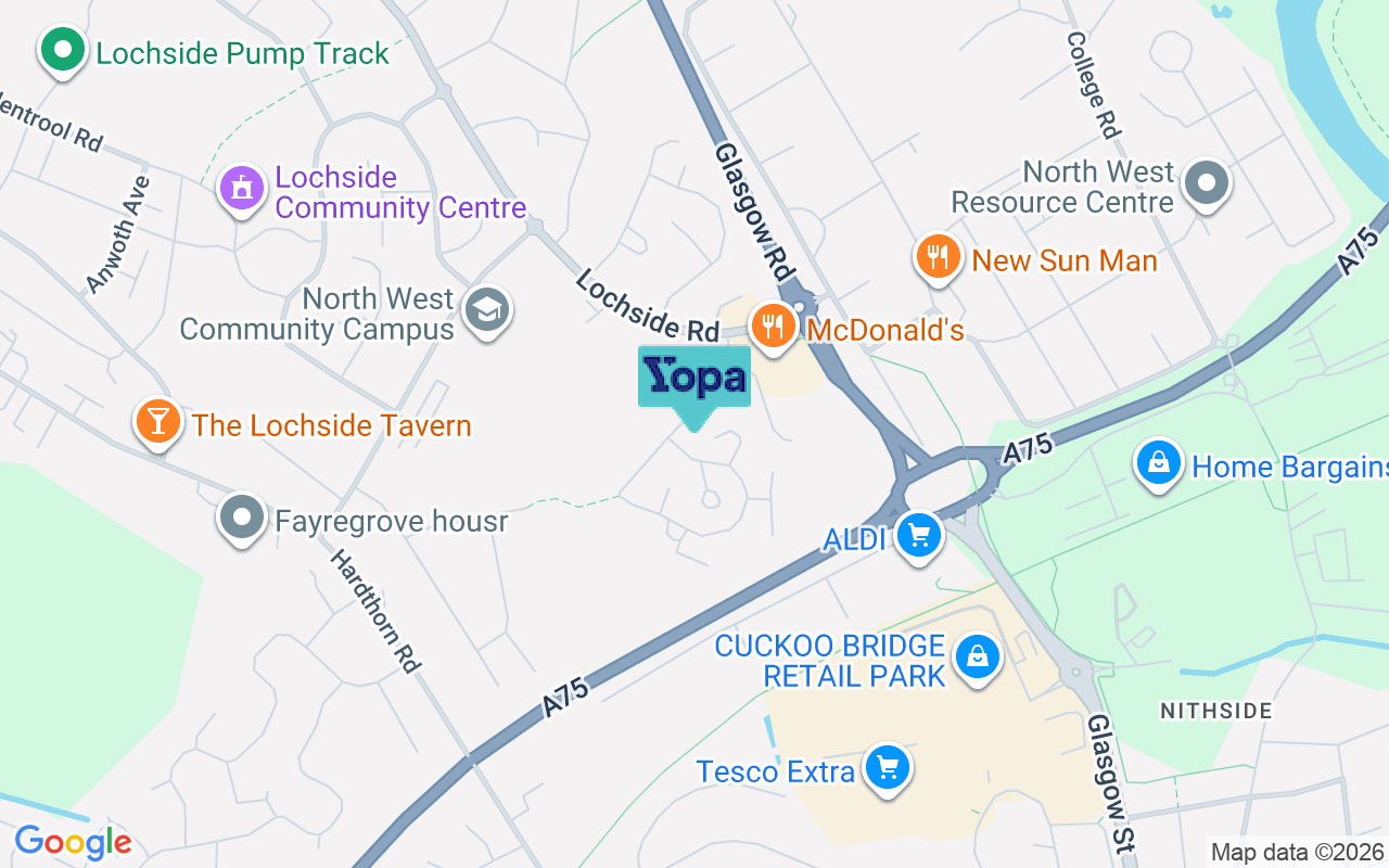 Map showing the location of DG2 0ER