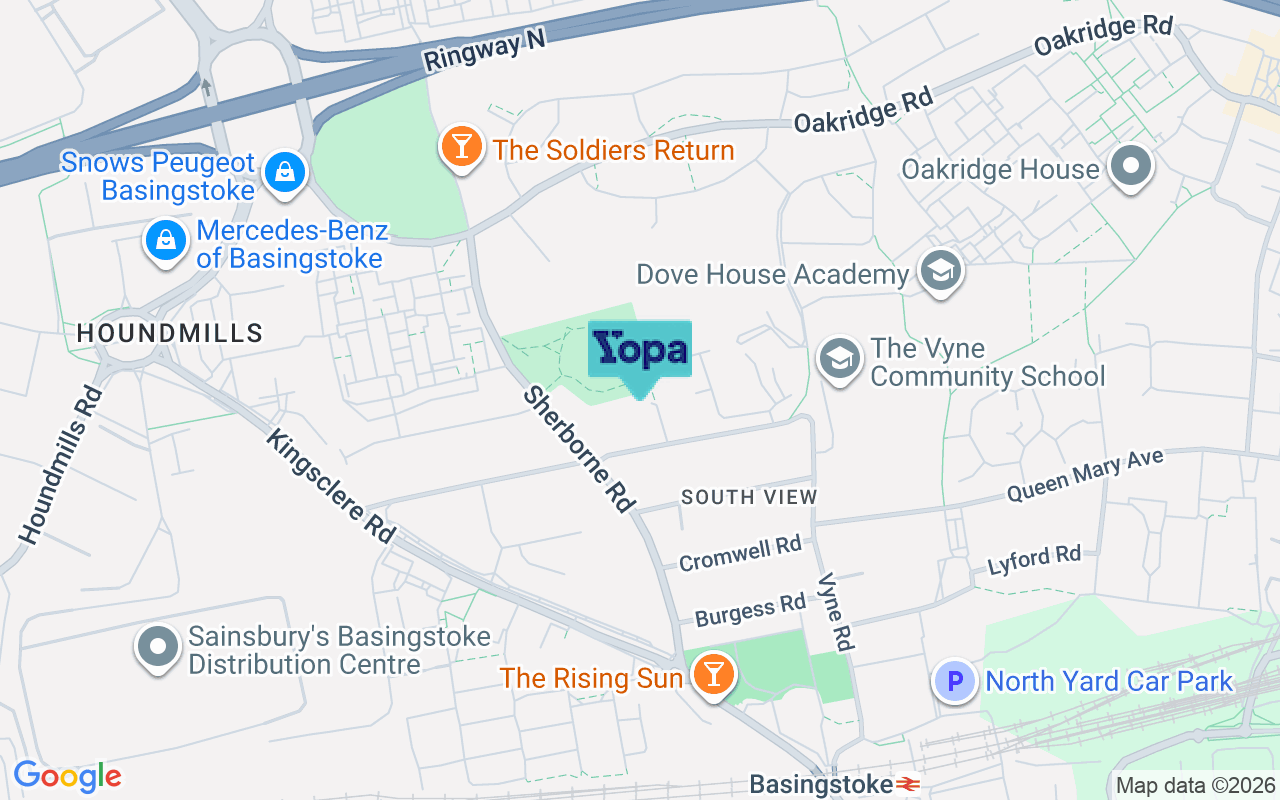 Map showing the location of RG21 5AD