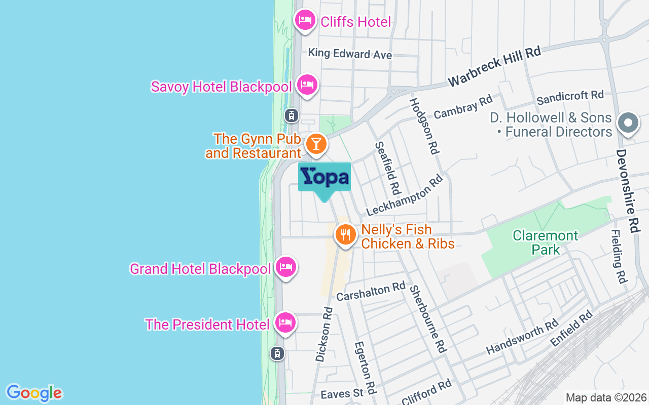 Map showing the location of FY1 2JS