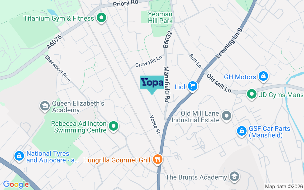 Map showing the location of NG19 9JQ