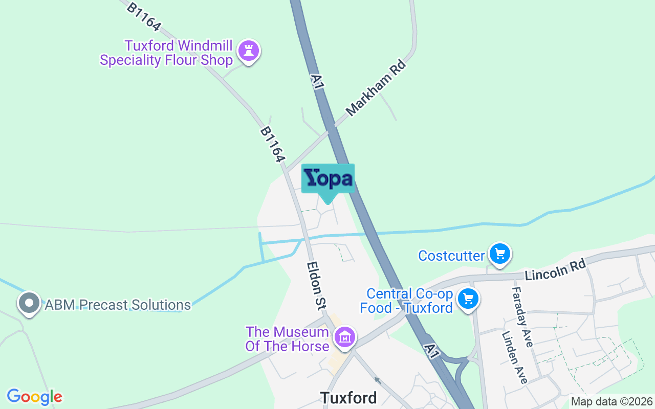 Map showing the location of NG22 0LE