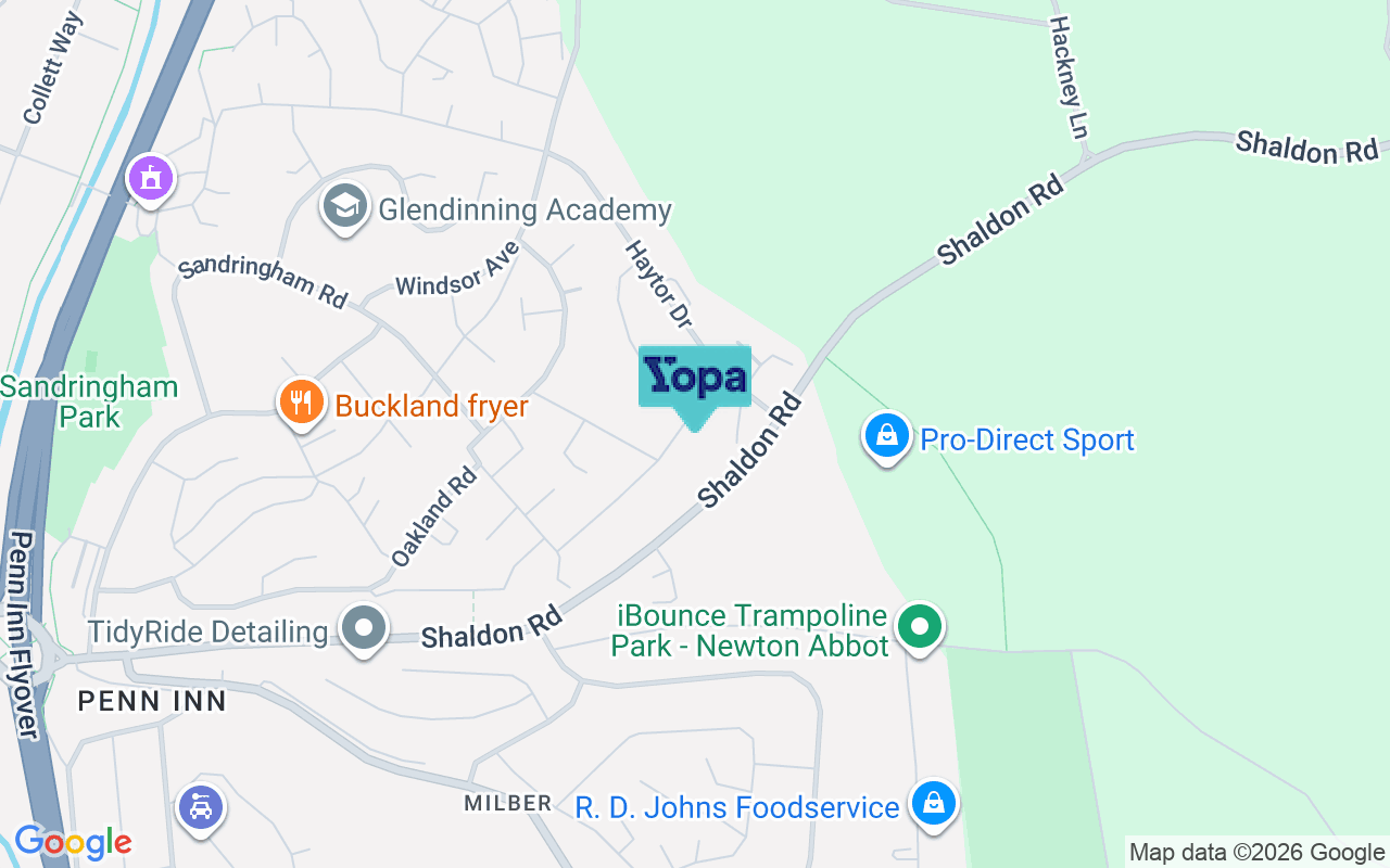 Map showing the location of TQ12 4EP