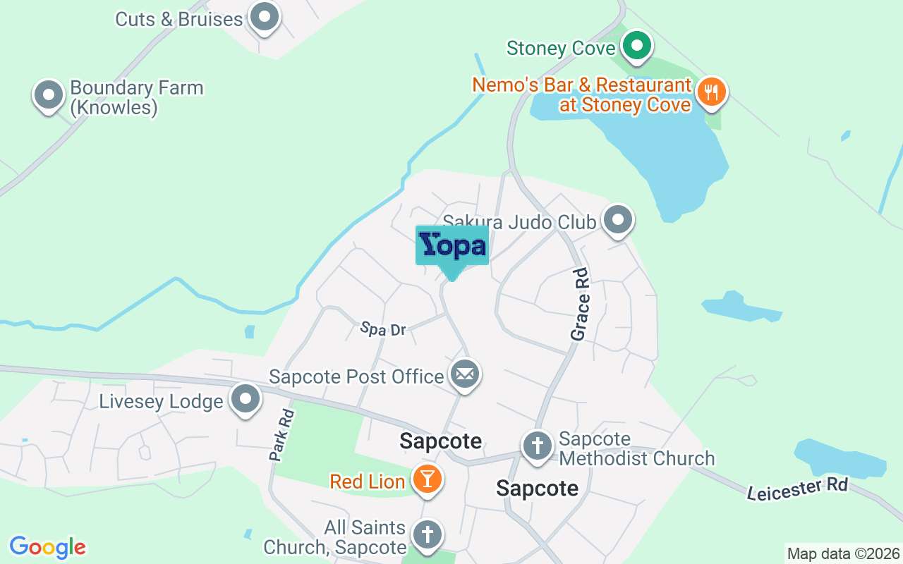 Map showing the location of LE9 4FR