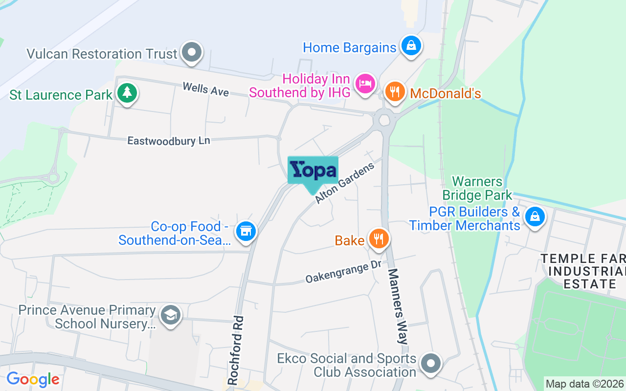 Map showing the location of SS2 6QU
