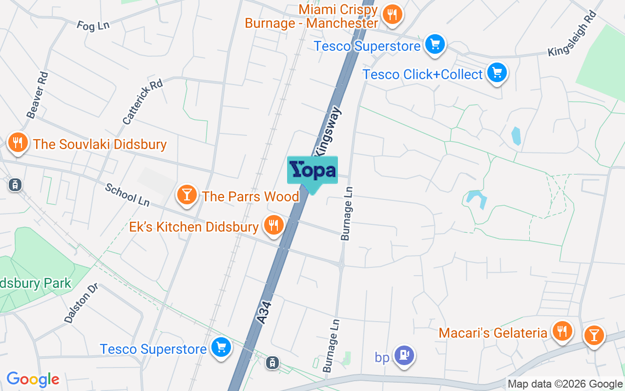 Map showing the location of M19 1RD