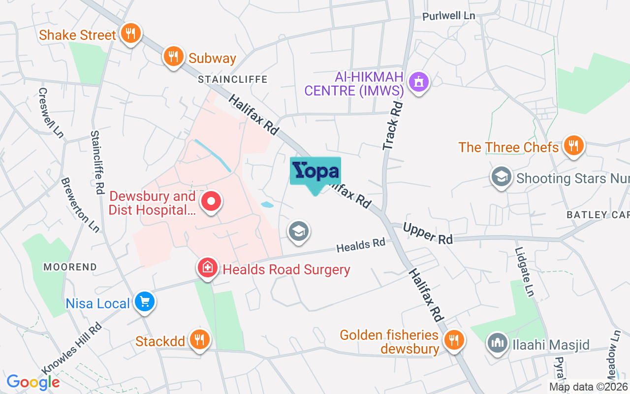 Map showing the location of WF13 4SH