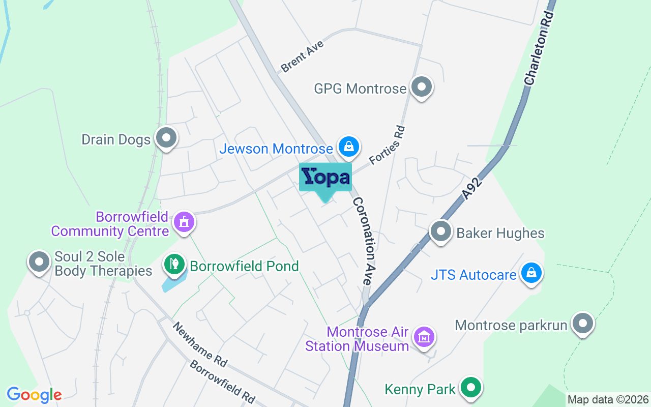 Map showing the location of DD10 9DP