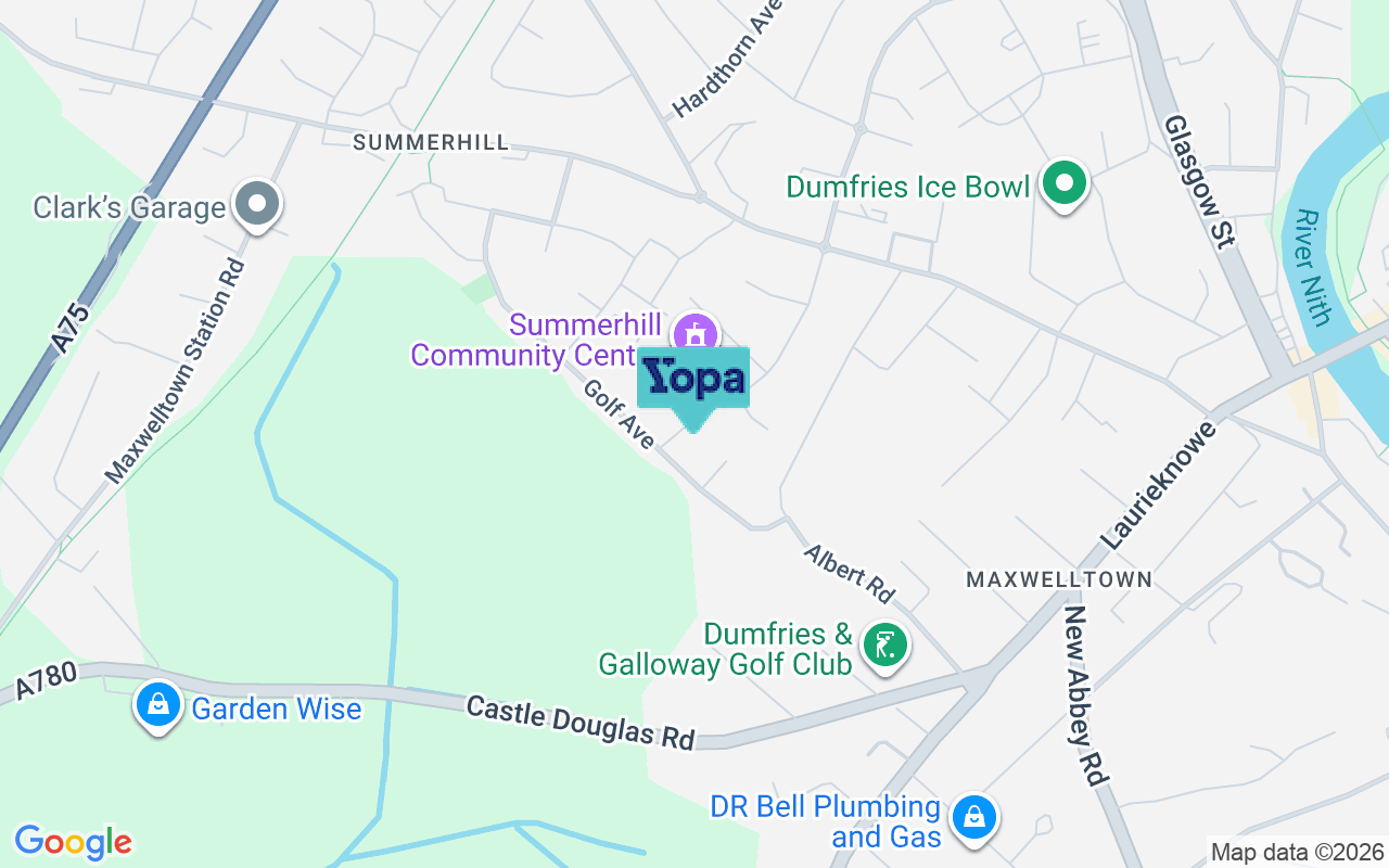 Map showing the location of DG2 9EG