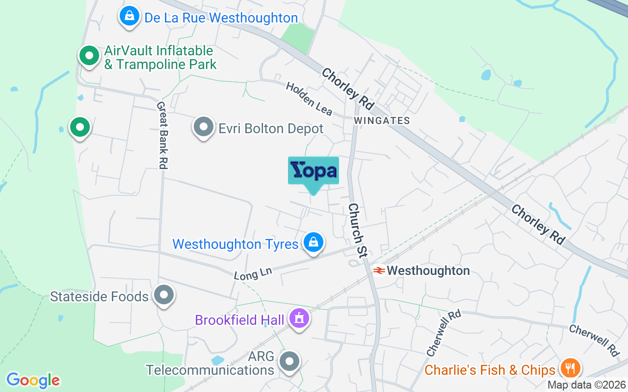 Map showing the location of BL5 3BW