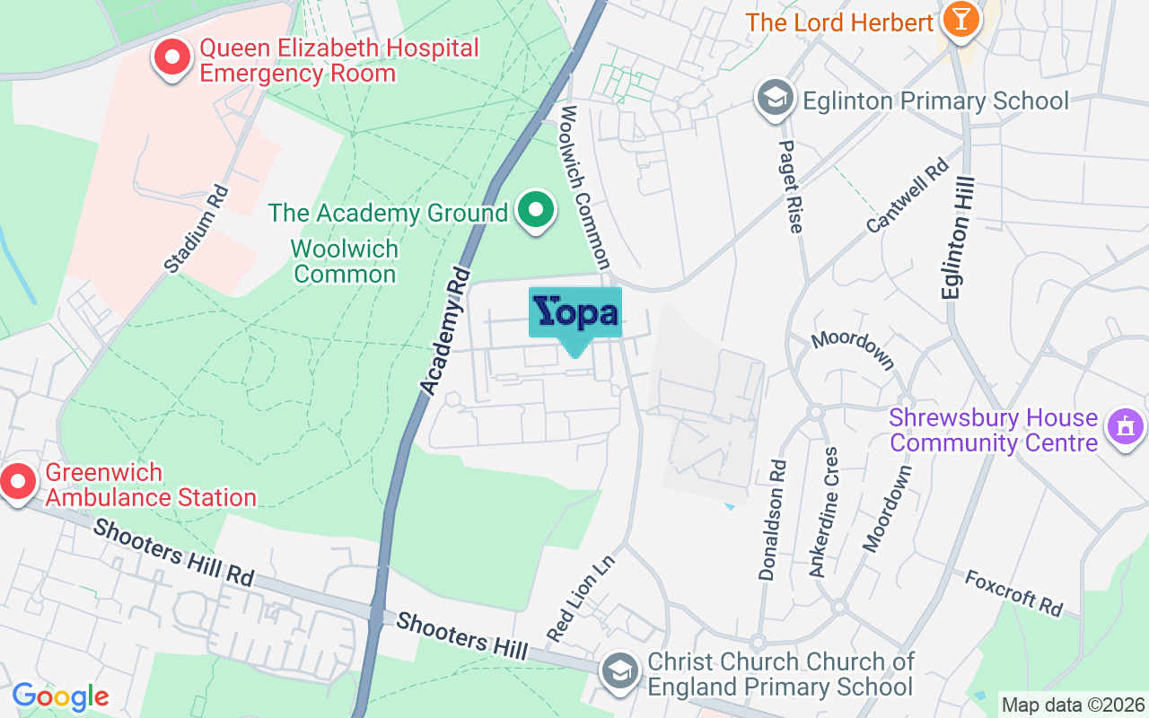 Map showing the location of SE18 4AS