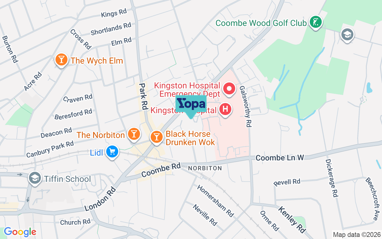 Map showing the location of KT2 7QQ