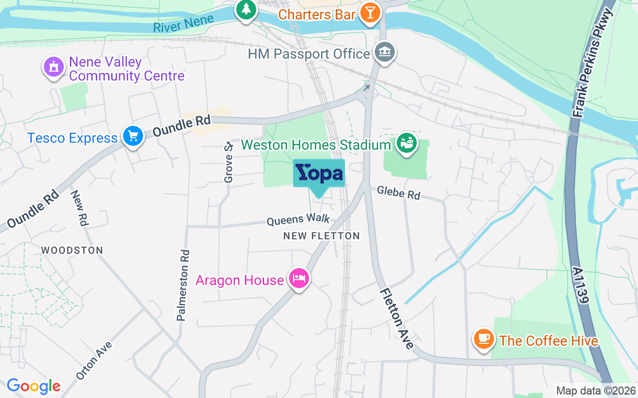 Map showing the location of PE2 9AP