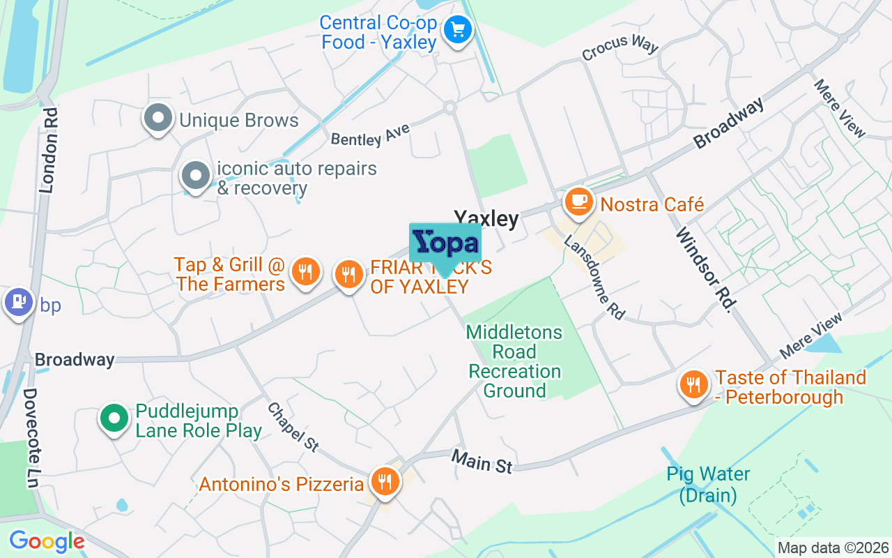 Map showing the location of PE7 3NU