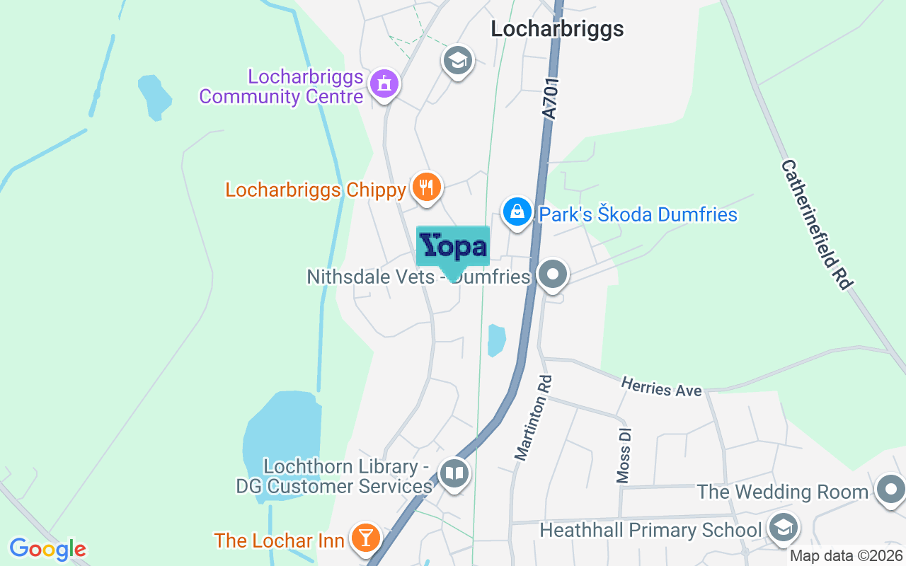 Map showing the location of DG1 1XE