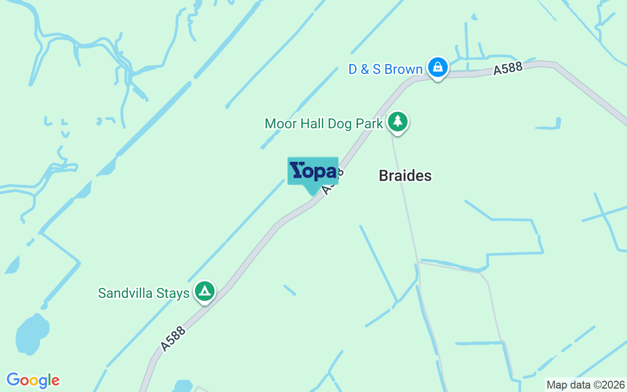 Map showing the location of LA2 0EN