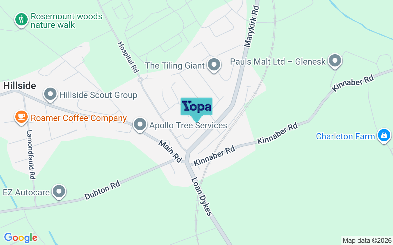 Map showing the location of DD10 9HF