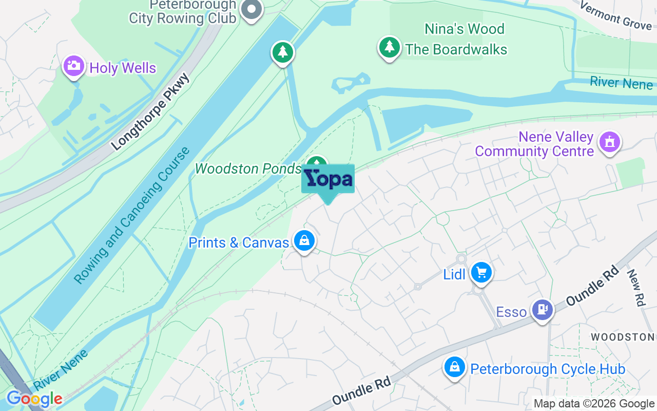 Map showing the location of PE2 9RZ