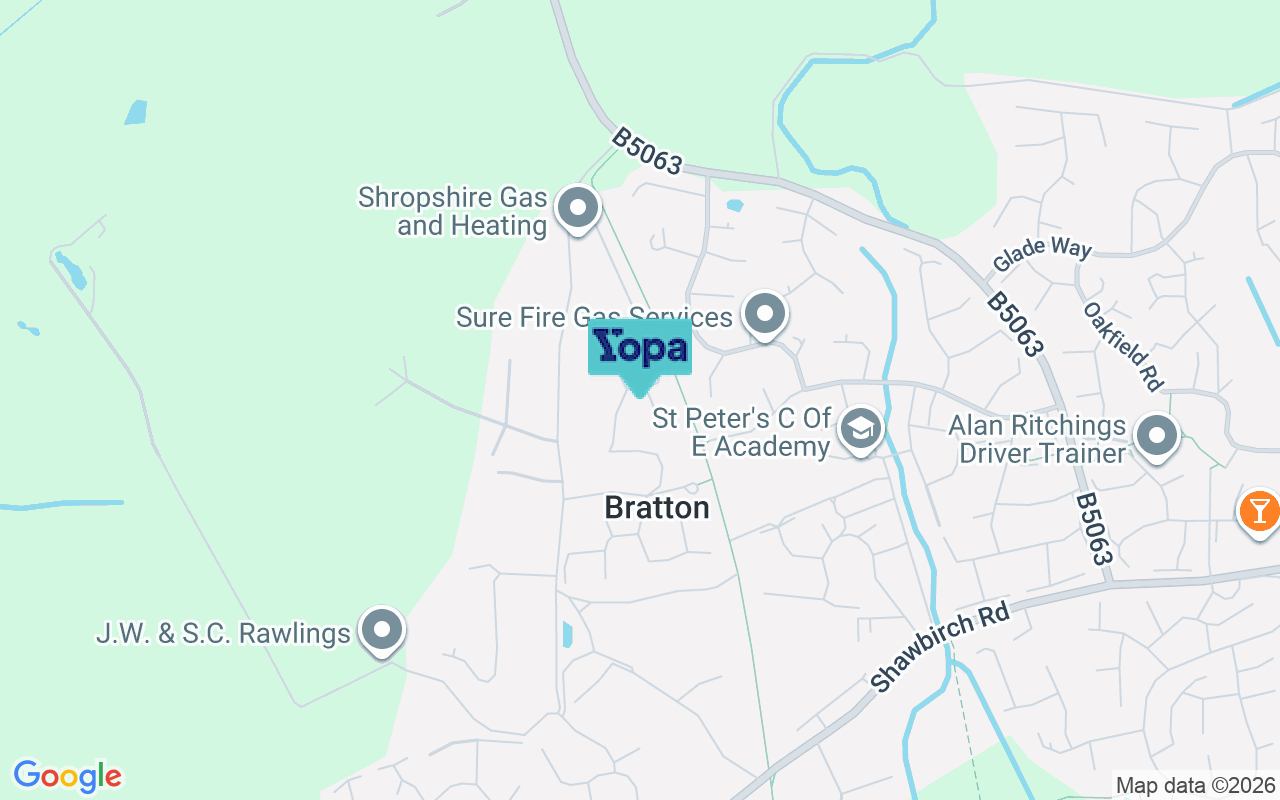 Map showing the location of TF5 0EB