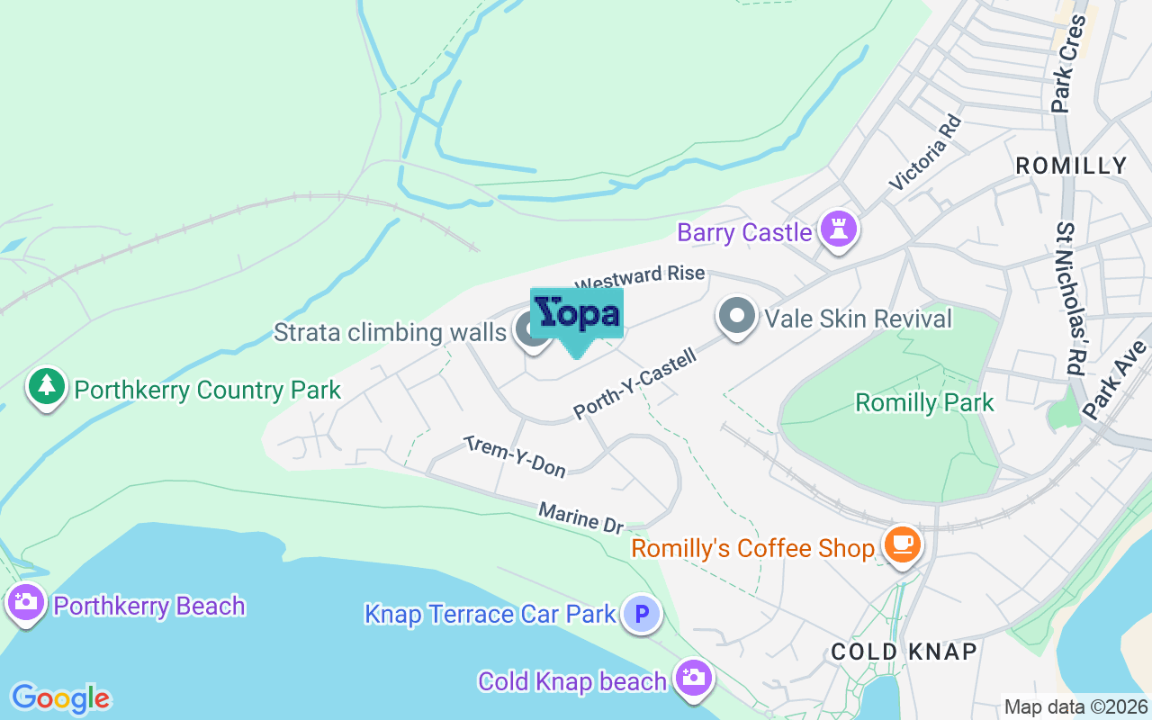 Map showing the location of CF62 6QQ