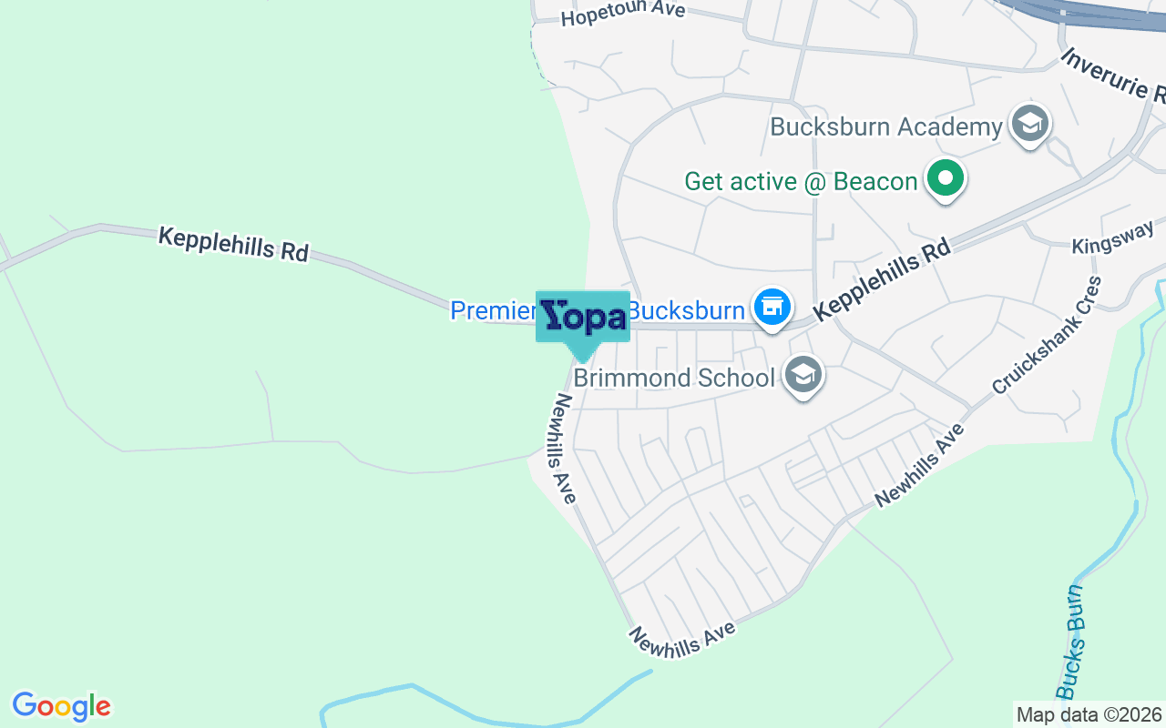 Map showing the location of AB21 9UT