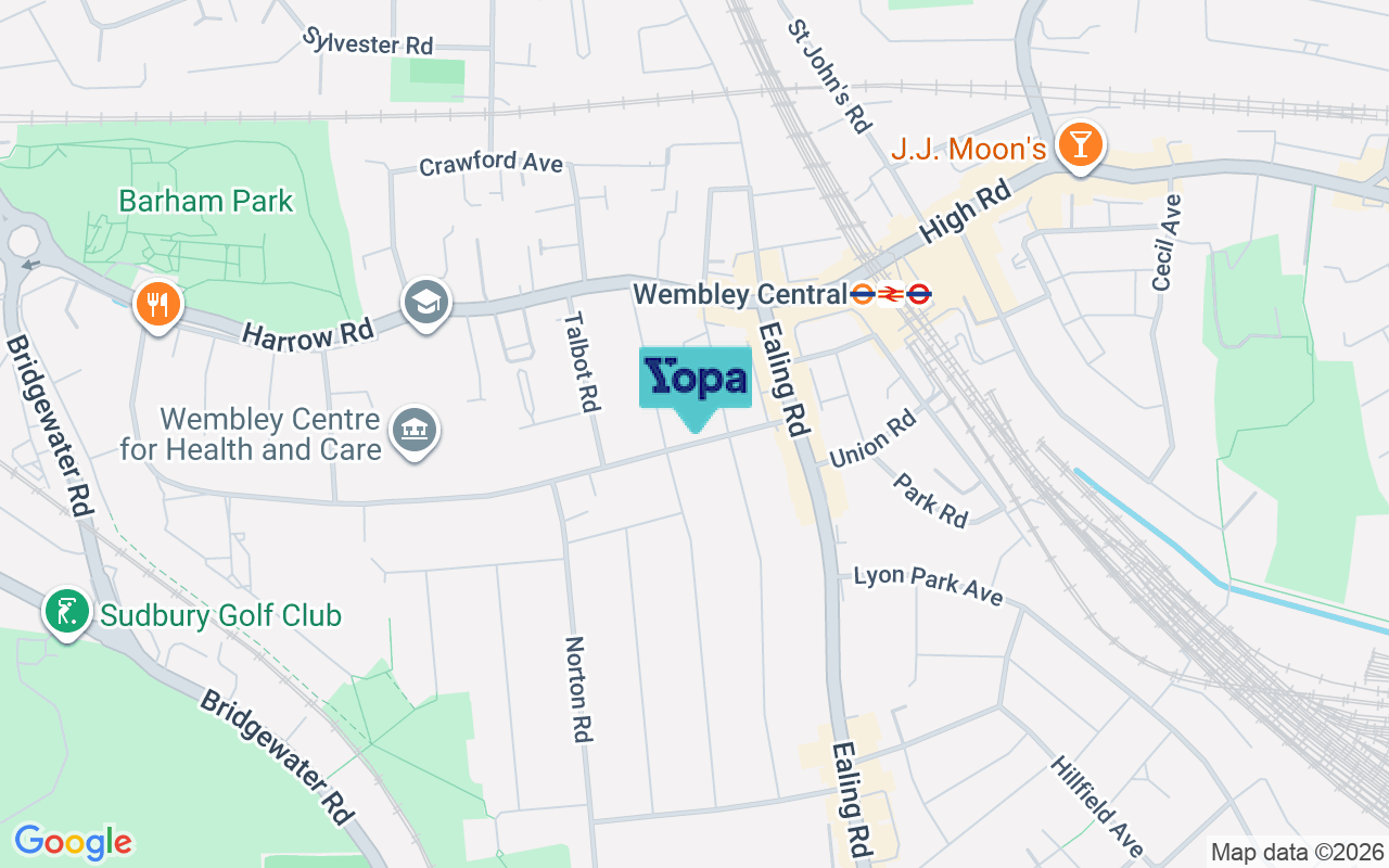Map showing the location of HA0 4TY