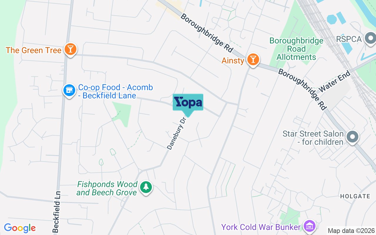 Map showing the location of YO26 5EB